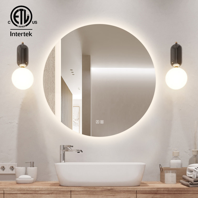 Circle bathroom outlet mirror